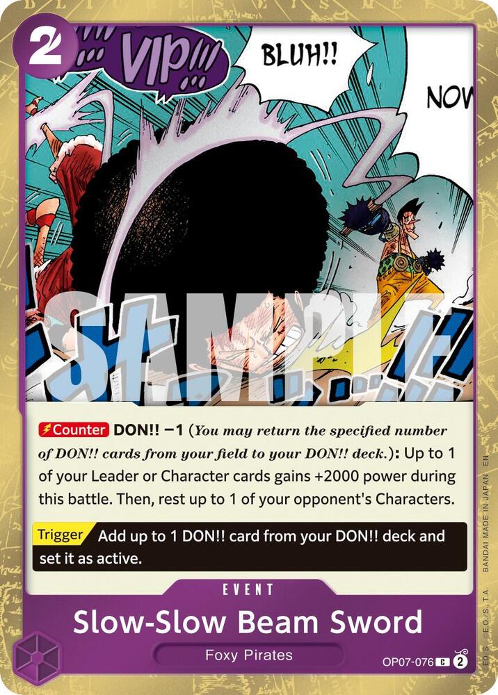 Slow-Slow Beam Sword (Pirate Foil) OP07-076 card from Premium Booster -The Best- Vol. 2