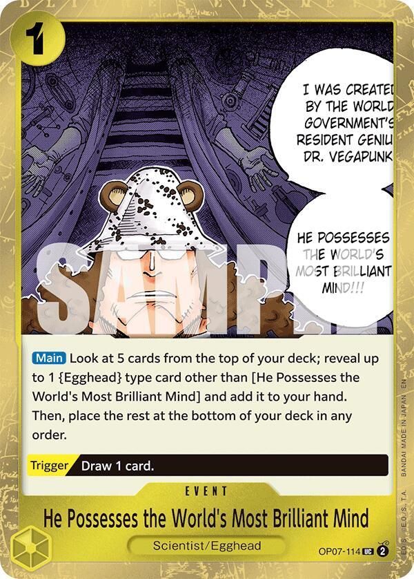 He Possesses the World's Most Brilliant Mind (Pirate Foil) OP07-114 card from Premium Booster -The Best- Vol. 2