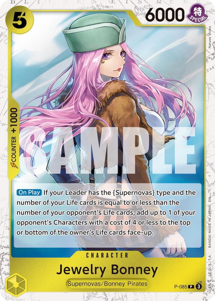 Jewelry Bonney (Pirate Foil) P-085 card from Premium Booster -The Best- Vol. 2