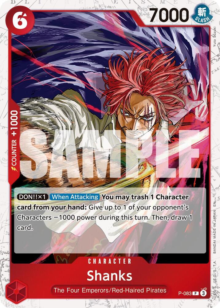 Shanks (Pirate Foil) P-083 card from Premium Booster -The Best- Vol. 2