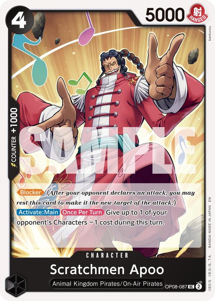 Scratchmen Apoo (Reprint) OP08-087 card from Premium Booster -The Best- Vol. 2