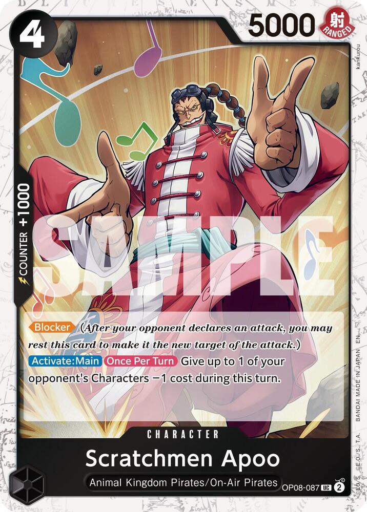 Scratchmen Apoo (Pirate Foil) OP08-087 card from Premium Booster -The Best- Vol. 2