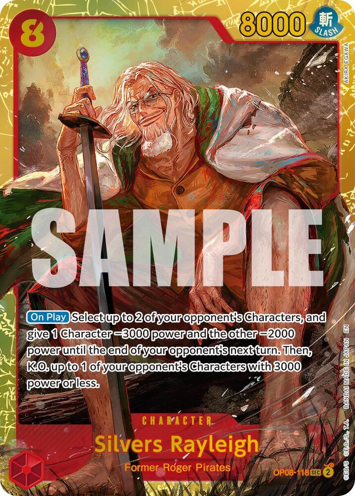Silvers Rayleigh (Reprint) OP08-118 card from Premium Booster -The Best- Vol. 2