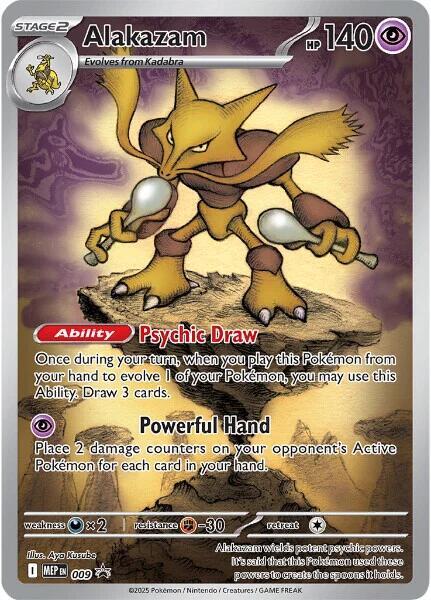 Alakazam 009 card from ME: Mega Evolution Promo