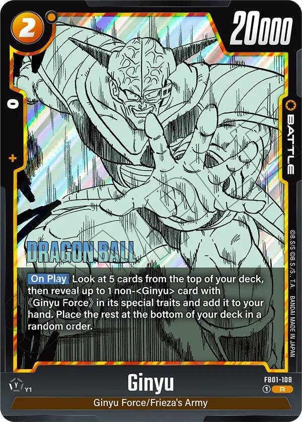 Ginyu FB01-108 card from Manga Booster 02