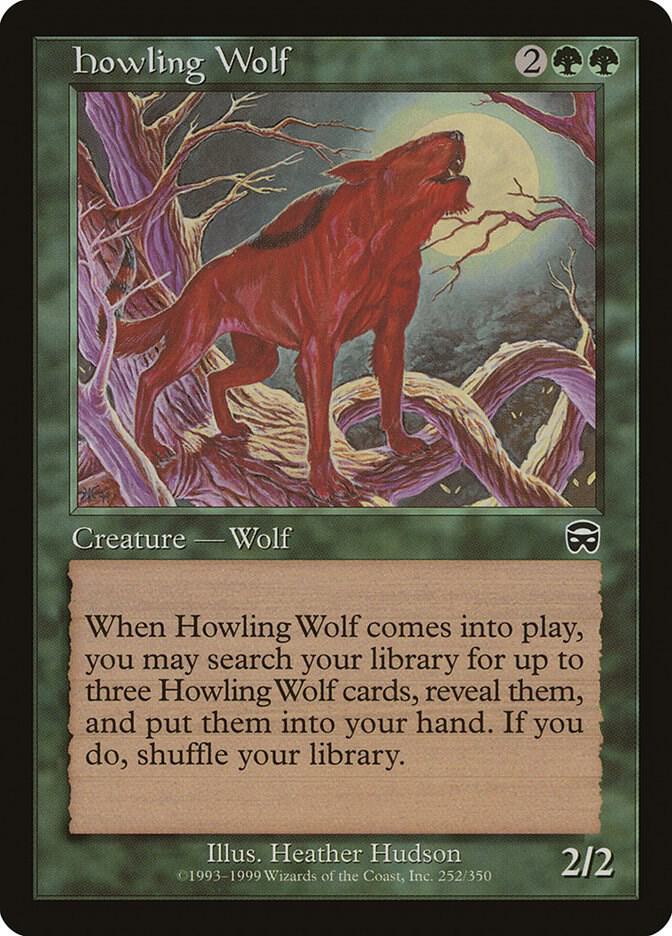 Howling Wolf 252 card from Mercadian Masques