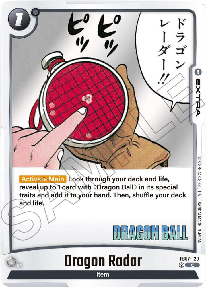 Dragon Radar FB07-120 card from Manga Booster 02