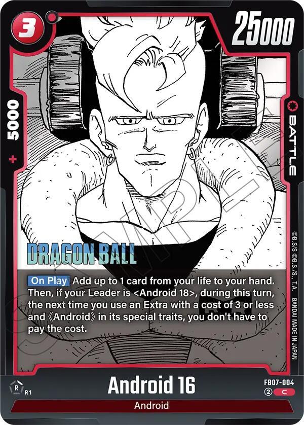 Android 16 FB07-004 card from Manga Booster 02