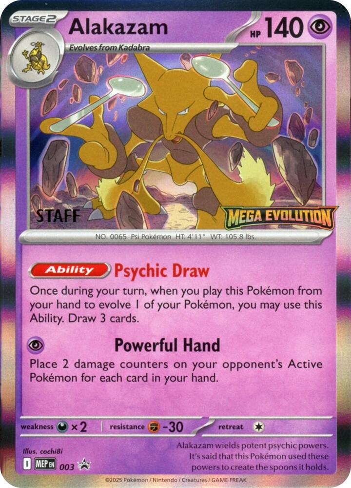 Alakazam (Staff) 003 card from ME: Mega Evolution Promo