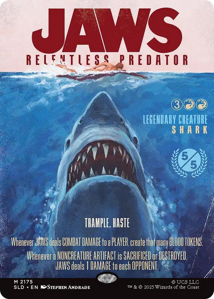 Jaws, Relentless Predator 2175 card from Secret Lair Drop Series
