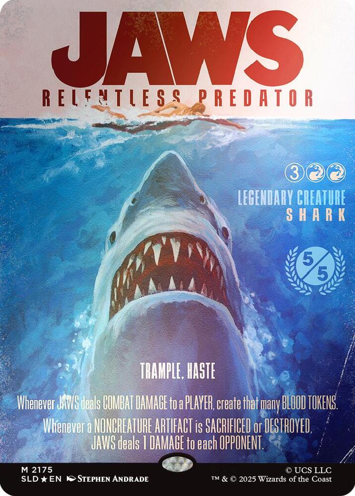 Jaws, Relentless Predator (Rainbow Foil) 2175 card from Secret Lair Drop Series