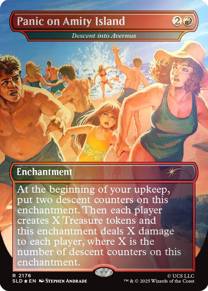 Panic on Amity Island - Descent into Avernus (Rainbow Foil) 2176 card from Secret Lair Drop Series