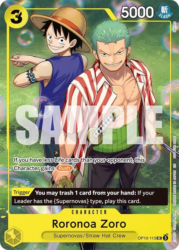 Roronoa Zoro (Learn Together Deck Set - Set Sail Event) OP10-113 card from One Piece Promotion Cards