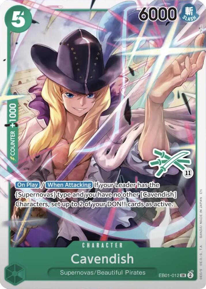 Cavendish (Zoro Deck) EB01-012 card from Learn Together Deck Set
