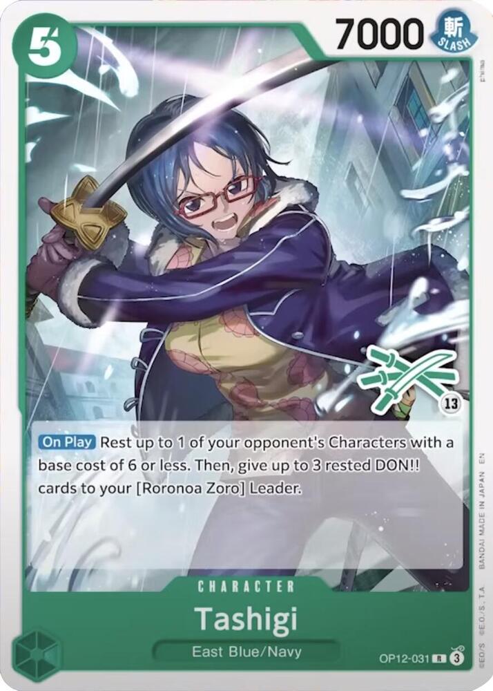 Tashigi (Zoro Deck) OP12-031 card from Learn Together Deck Set