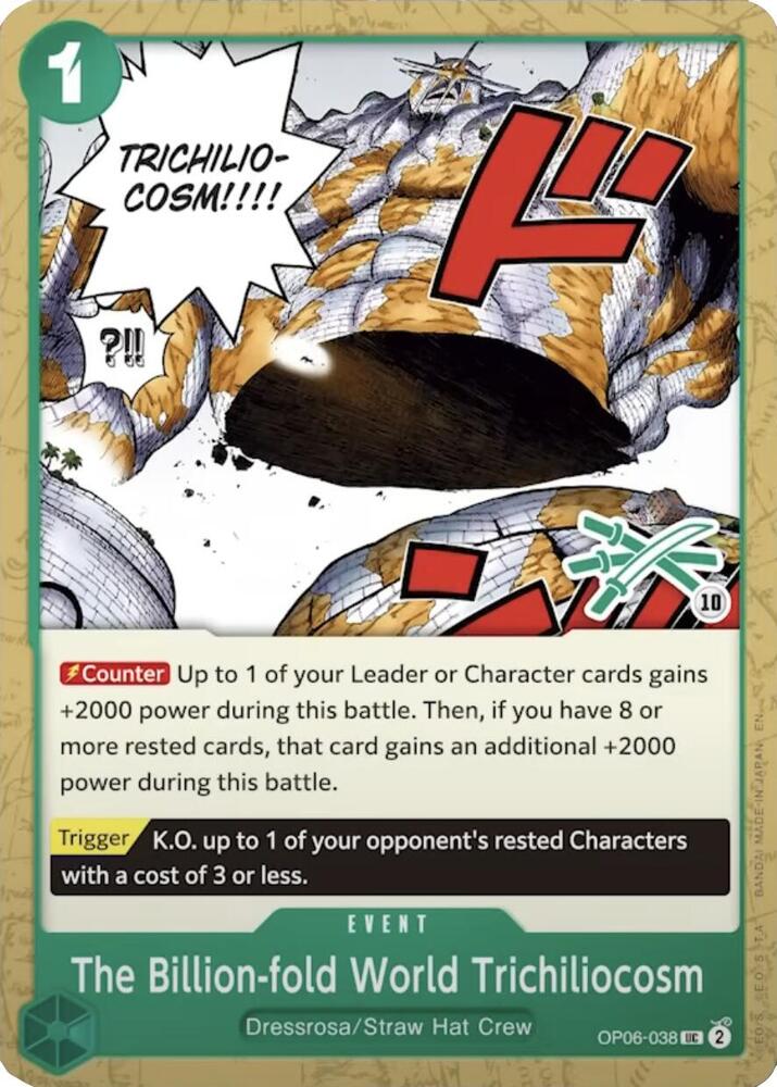 The Billion-fold World Trichiliocosm (Zoro Deck) OP06-038 card from Learn Together Deck Set