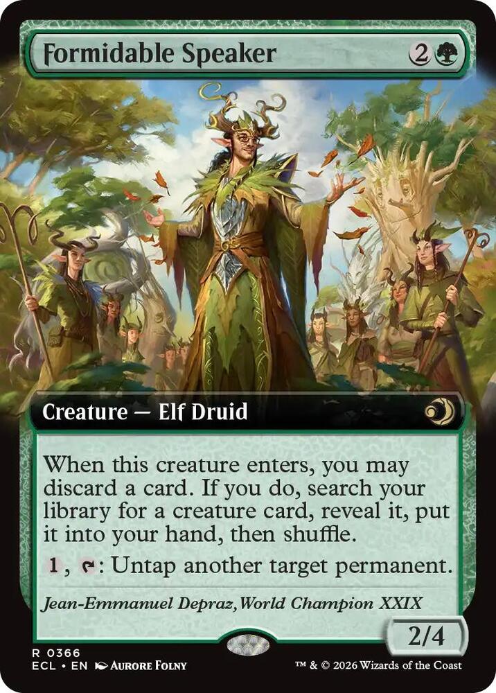 Formidable Speaker (Extended Art) 366 card from Lorwyn Eclipsed