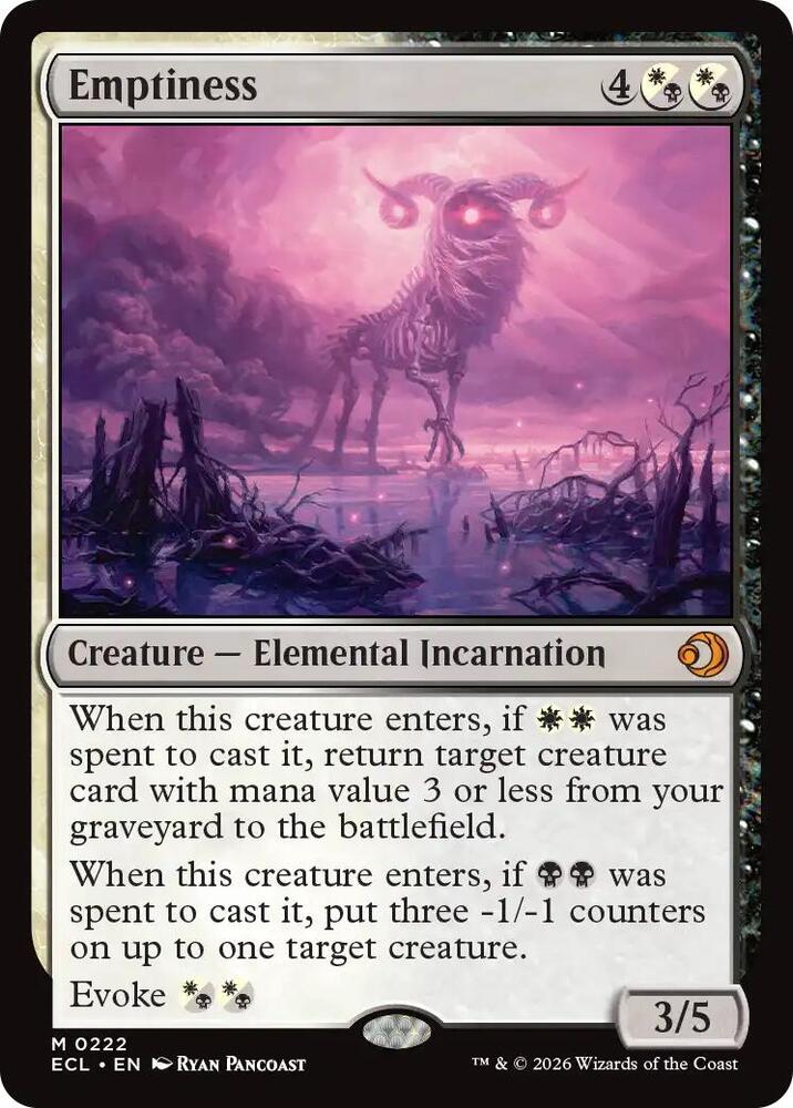 Emptiness 222 card from Lorwyn Eclipsed