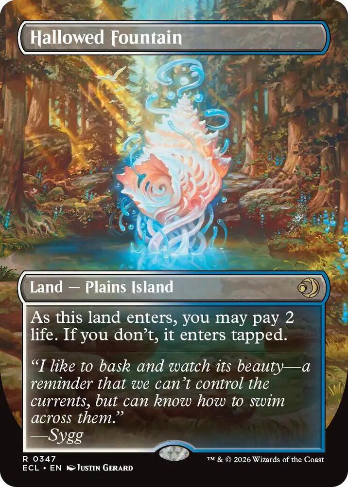 Hallowed Fountain (Borderless) 347 card from Lorwyn Eclipsed