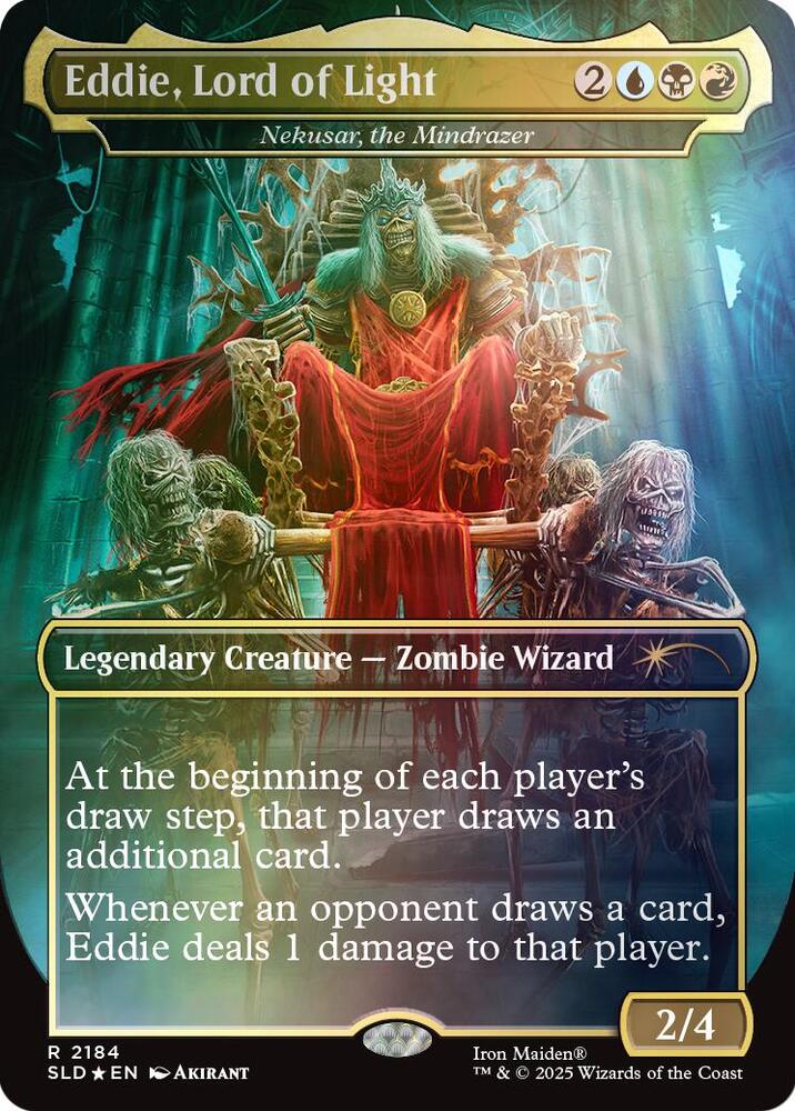 Eddie, Lord of Light - Nekusar, the Mindrazer (Rainbow Foil) 2184 card from Secret Lair Drop Series