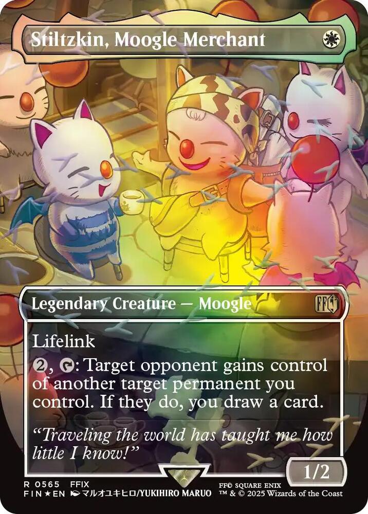 Stiltzkin, Moogle Merchant (Borderless) (Chocobo Track Foil) 565 card from FINAL FANTASY