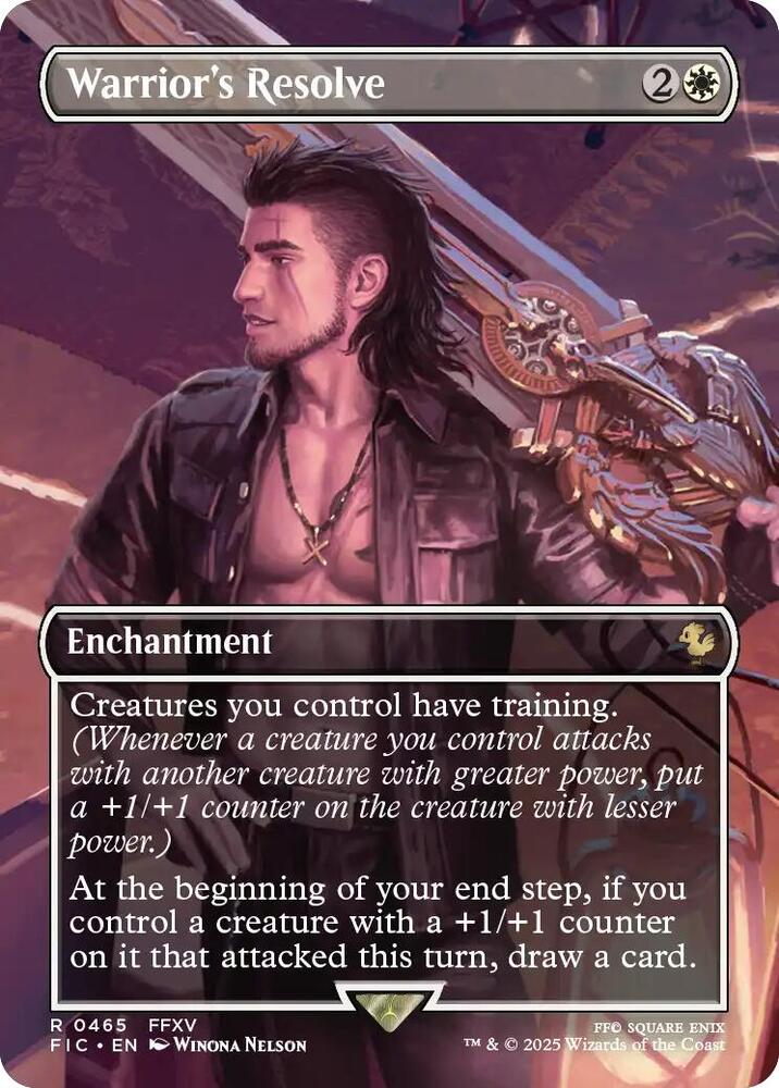 Warrior's Resolve (Borderless) 465 card from Commander: FINAL FANTASY