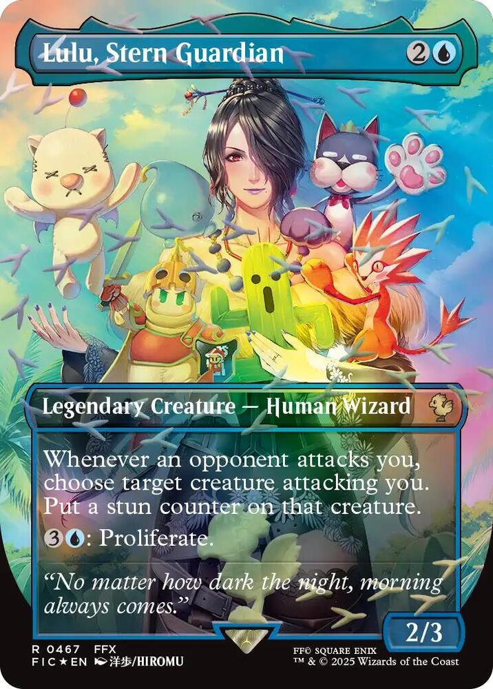 Lulu, Stern Guardian (Borderless) (Chocobo Track Foil) 467 card from Commander: FINAL FANTASY