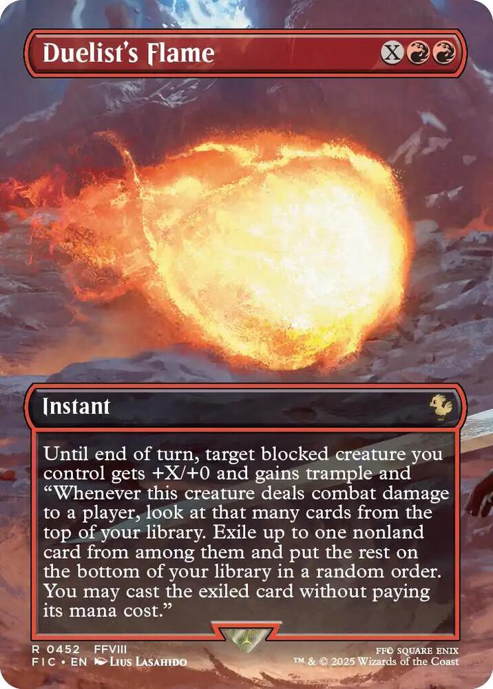 Duelist's Flame (Borderless) 452 card from Commander: FINAL FANTASY