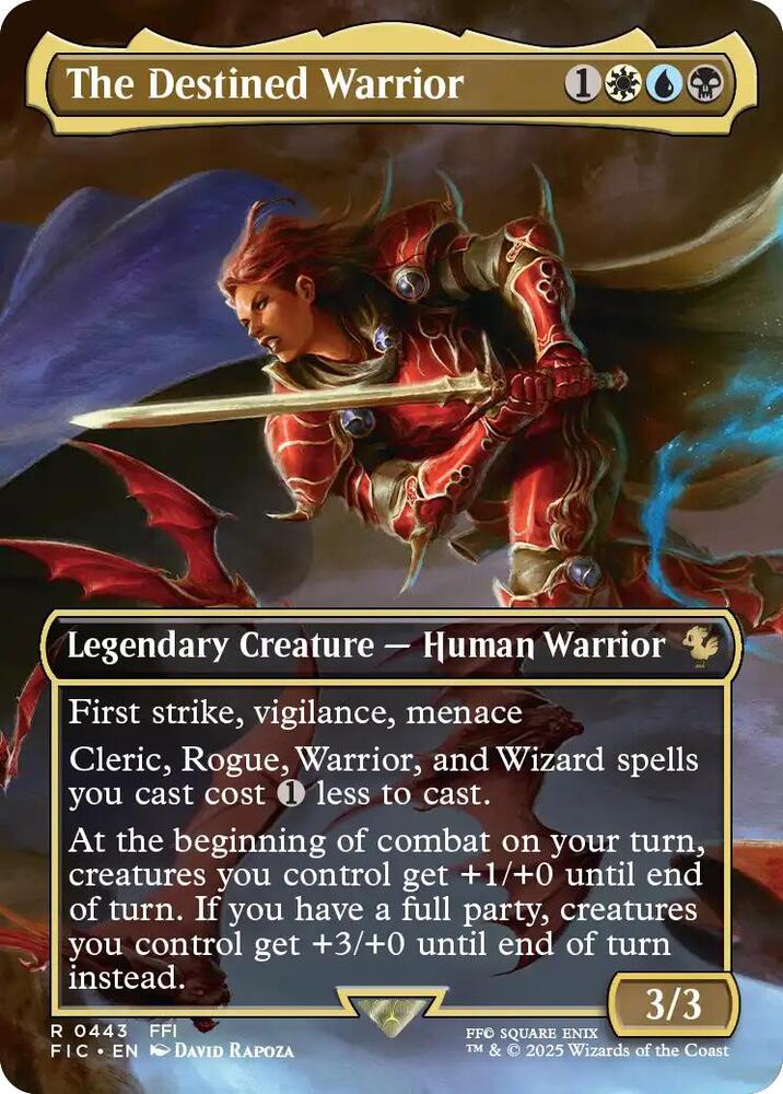 The Destined Warrior (Borderless) 443 card from Commander: FINAL FANTASY