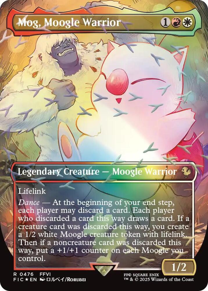 Mog, Moogle Warrior (Borderless) (Chocobo Track Foil) 476 card from Commander: FINAL FANTASY