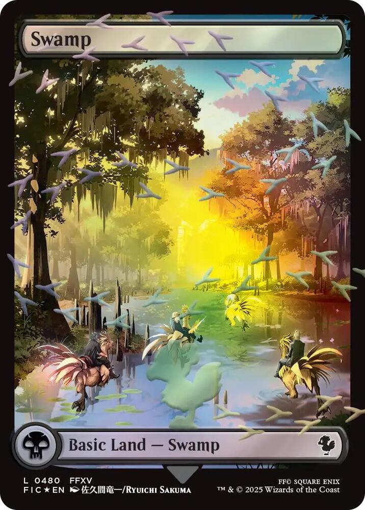 Swamp (Chocobo Track Foil) 480 card from Commander: FINAL FANTASY