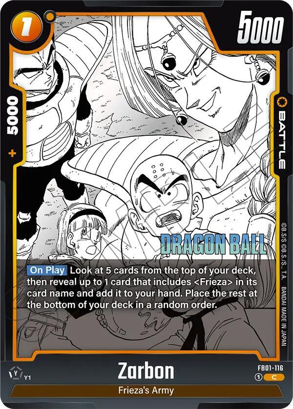 Zarbon FB01-116 card from Manga Booster 02