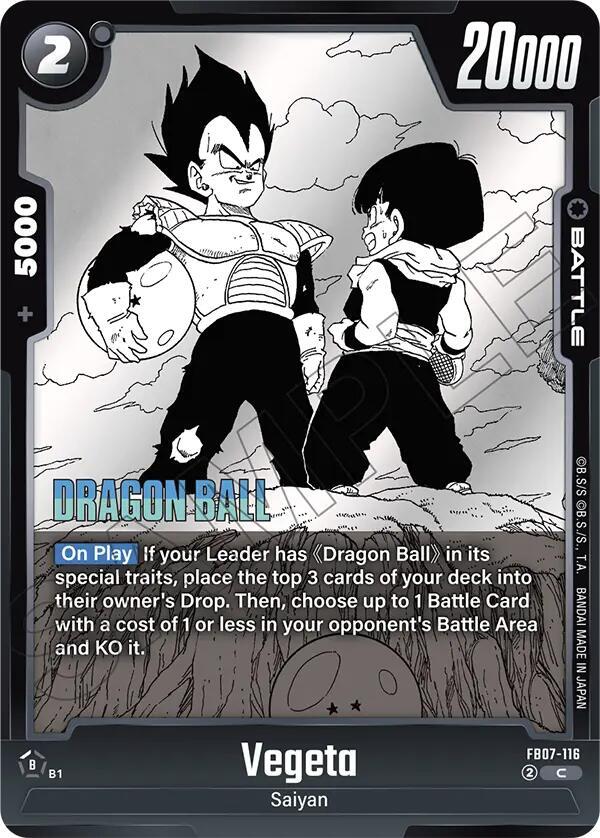 Vegeta FB07-116 card from Manga Booster 02