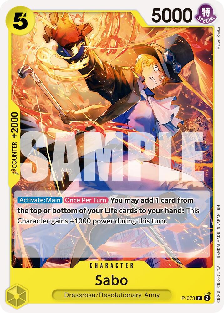 Sabo (Pirate Foil) P-073 card from Premium Booster -The Best- Vol. 2