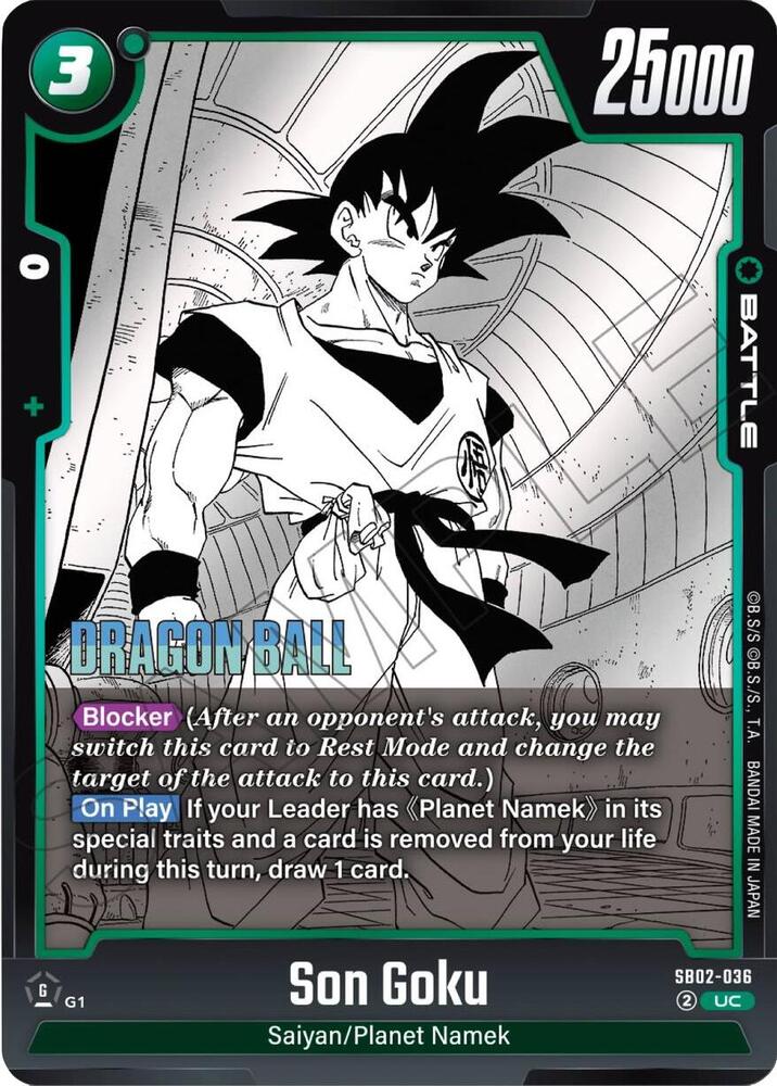 Son Goku SB02-036 card from Manga Booster 02