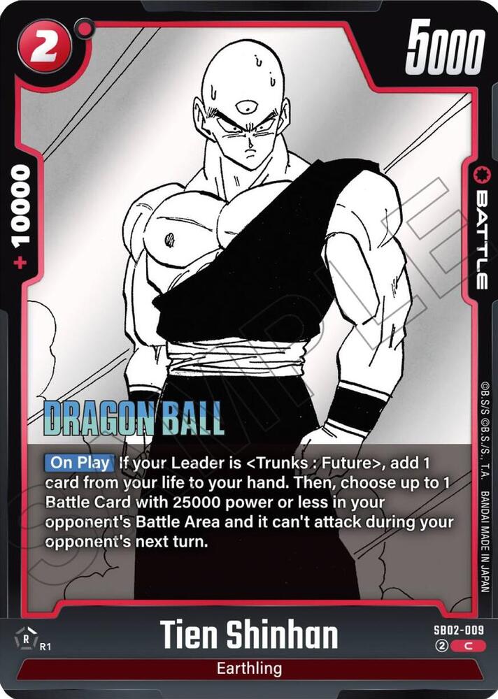 Tien Shinhan SB02-009 card from Manga Booster 02