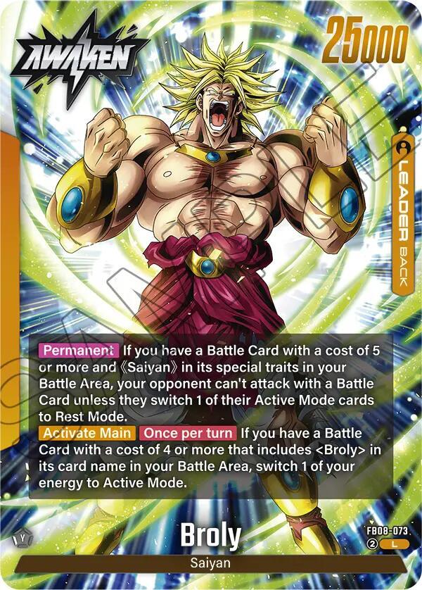 Broly FB08-073 card from Saiyan's Pride