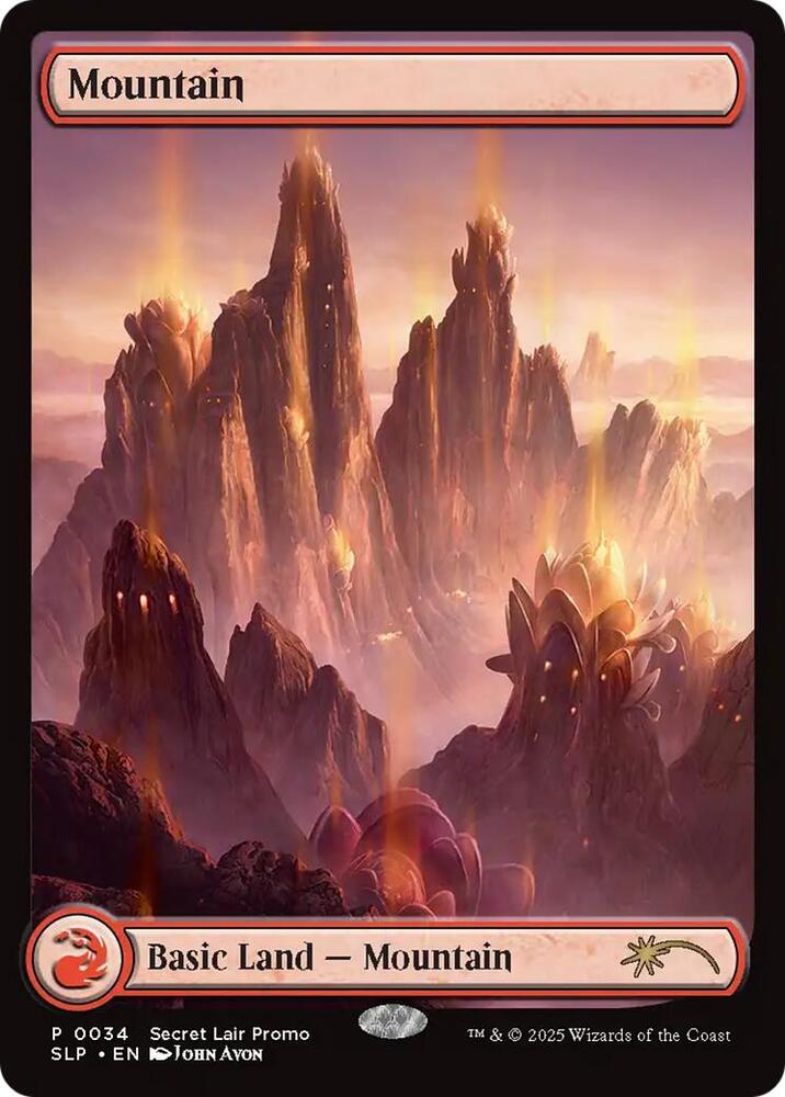 Mountain 34 card from Secret Lair Showdown