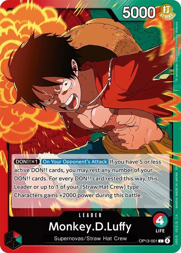 Monkey.D.Luffy OP13-001 card from Carrying On His Will