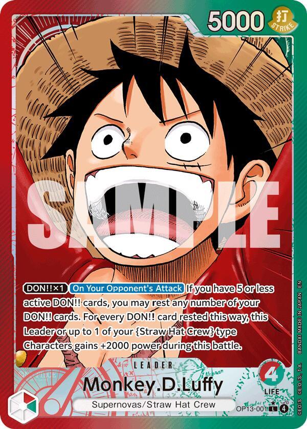 Monkey.D.Luffy (Alternate Art) OP13-001 card from Carrying On His Will