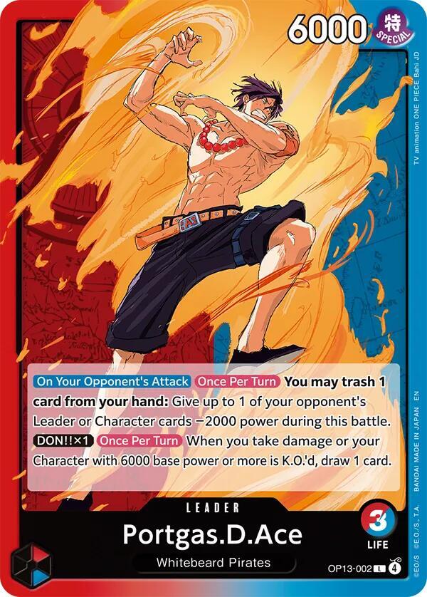 Portgas.D.Ace OP13-002 card from Carrying On His Will