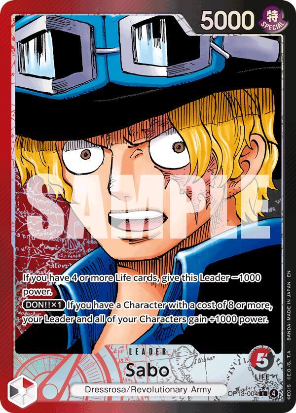Sabo (Alternate Art) OP13-004 card from Carrying On His Will
