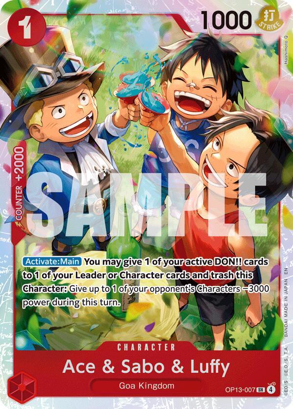 Ace & Sabo & Luffy OP13-007 card from Carrying On His Will