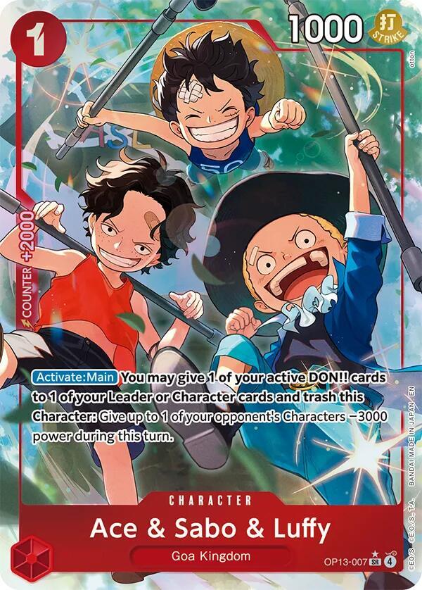 Ace & Sabo & Luffy (Alternate Art) OP13-007 card from Carrying On His Will
