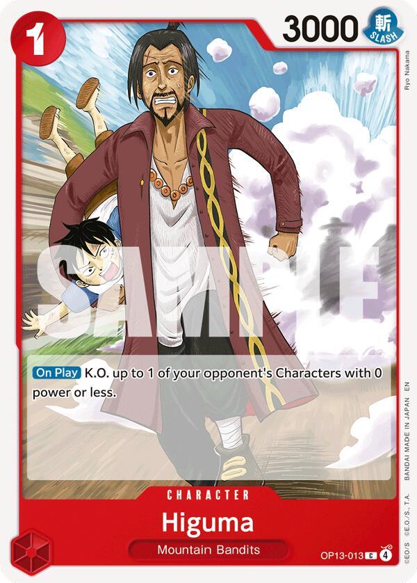 Higuma OP13-013 card from Carrying On His Will