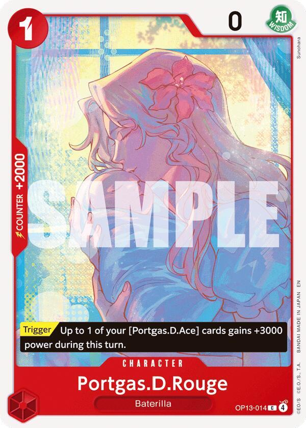 Portgas.D.Rouge OP13-014 card from Carrying On His Will