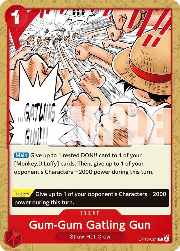 Gum-Gum Gatling Gun OP13-021 card from Carrying On His Will