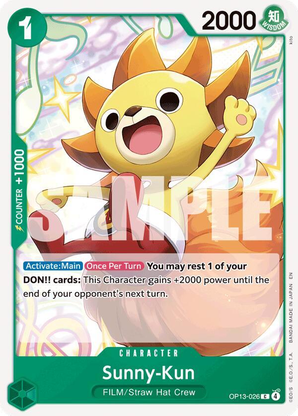 Sunny-Kun OP13-026 card from Carrying On His Will