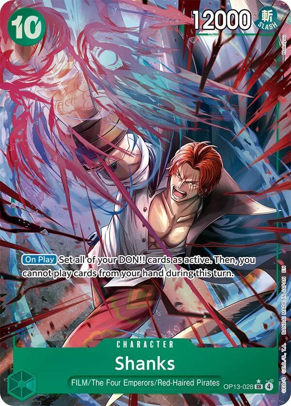 Shanks (Alternate Art) OP13-028 card from Carrying On His Will