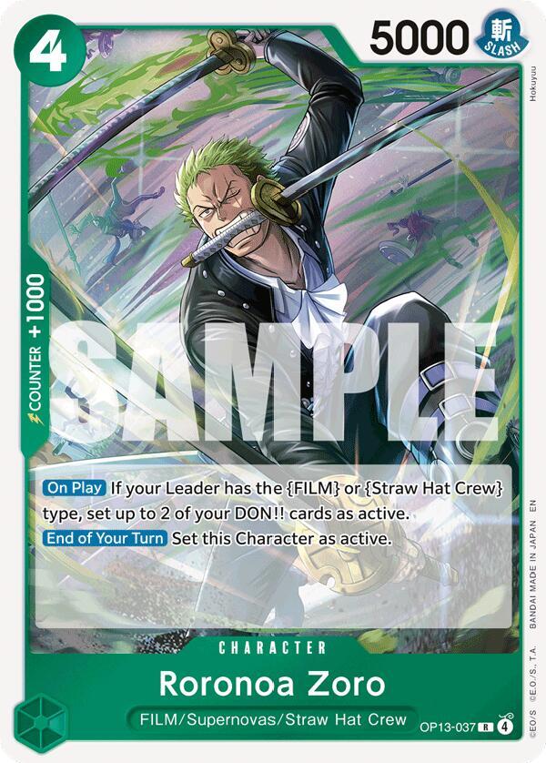 Roronoa Zoro OP13-037 card from Carrying On His Will